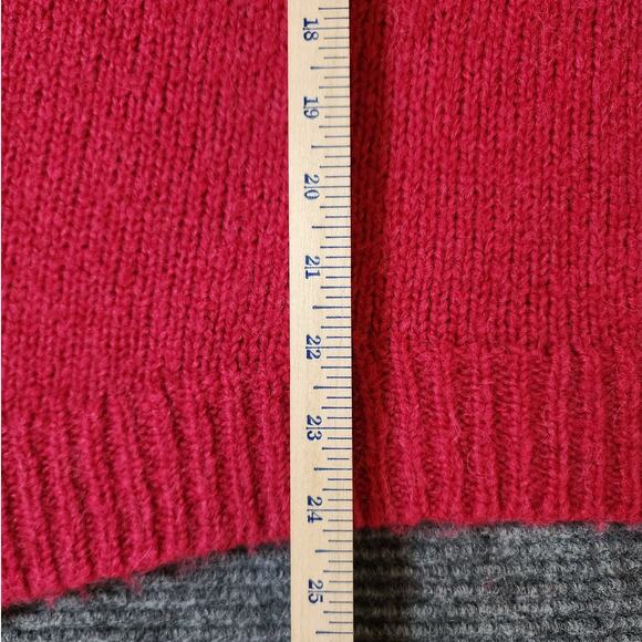 J. Crew Alpaca Wool Blend Sweater Button Shoulder Crewneck Raspberry Size Large - Picture 6 of 8